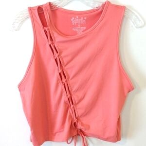 OG BABE GIRLS CORAL LACE-UP SLEEVELESS TOP SIZE JUNIORS XL NWOT